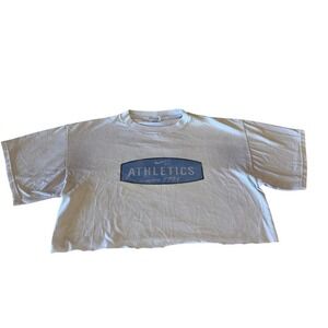 Nike Athletics Since 1971 Cropped T Shirt Kids L White Casual Tee Top